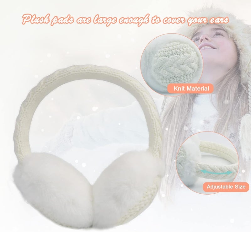 POXIMI Store Baby Warm Earmuffs Kid Magic Gloves Girl Soft Plush Ear Muffs Toddler Knit Mittens for Boy Winter Ear Warmer Set - Image 2
